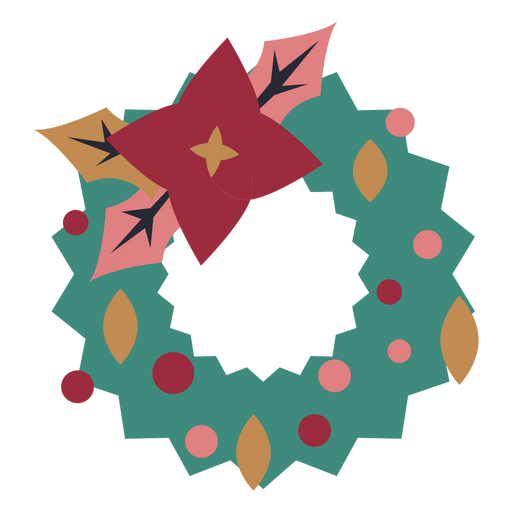 Christmas decoration flat wreath  PNG Design