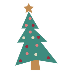 Flacher Weihnachtsbaum PNG-Design