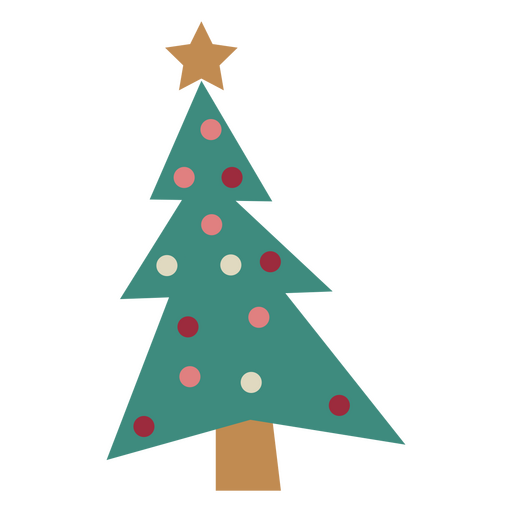 árbol plano de navidad Diseño PNG