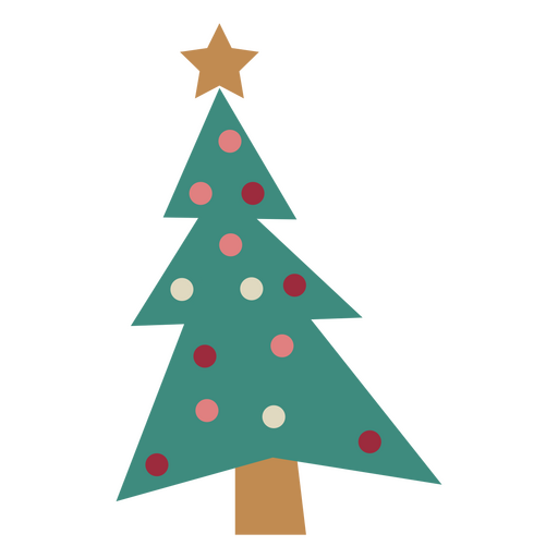Christmas flat tree PNG Design