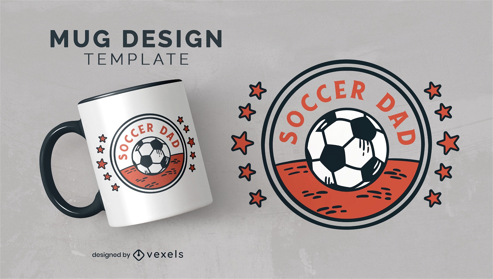 Soccer dad sport ball mug template