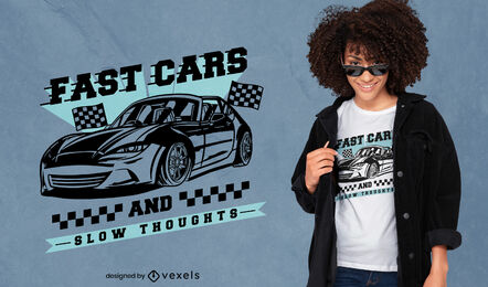 Design de camiseta de transporte de carro de corrida