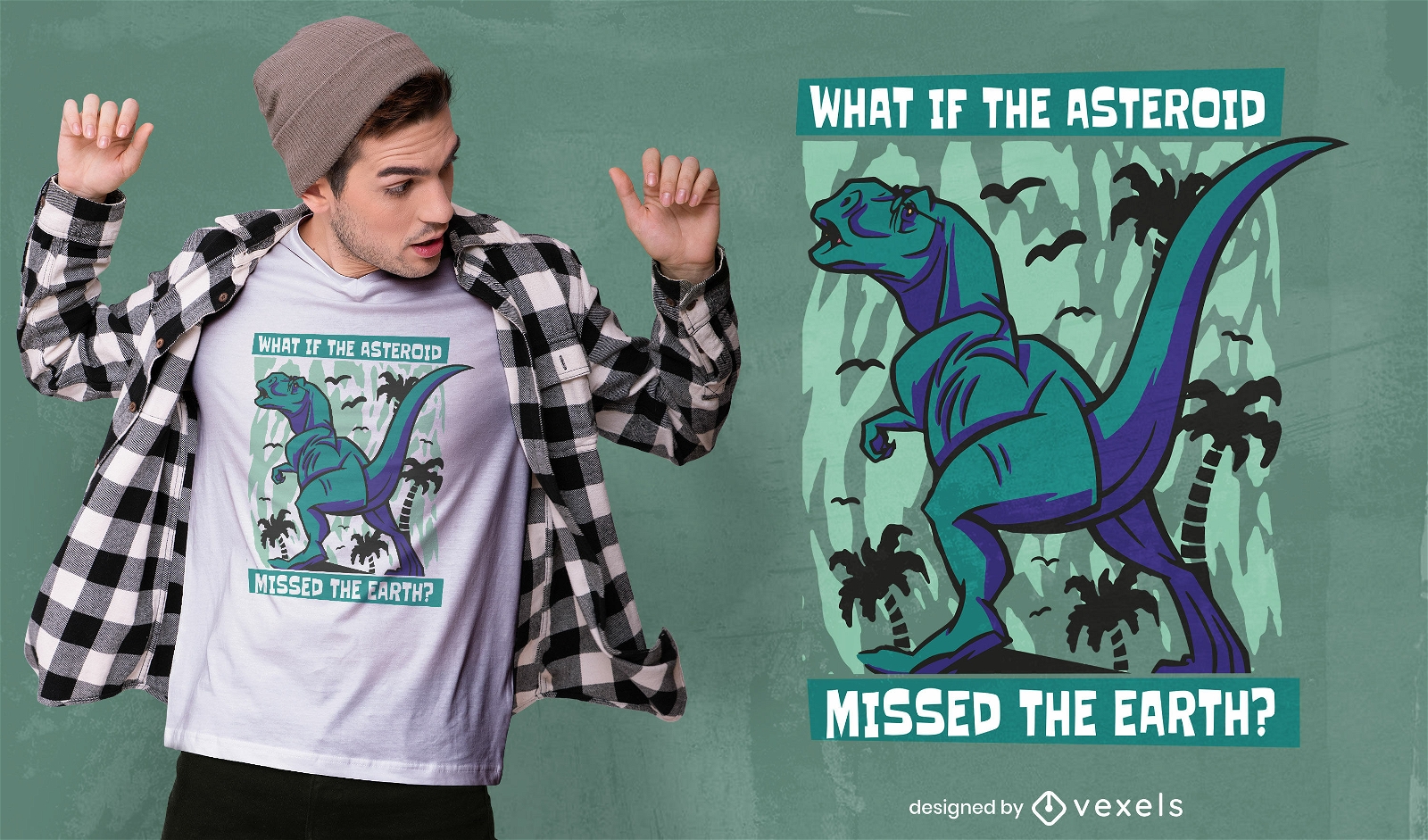 Design de t-shirt animal do dinossauro T-rex
