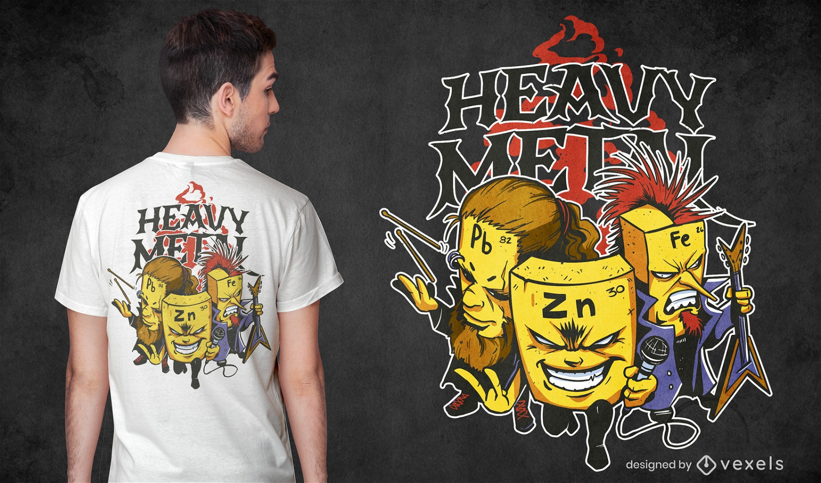 Design engraçado de camiseta de metal pesado