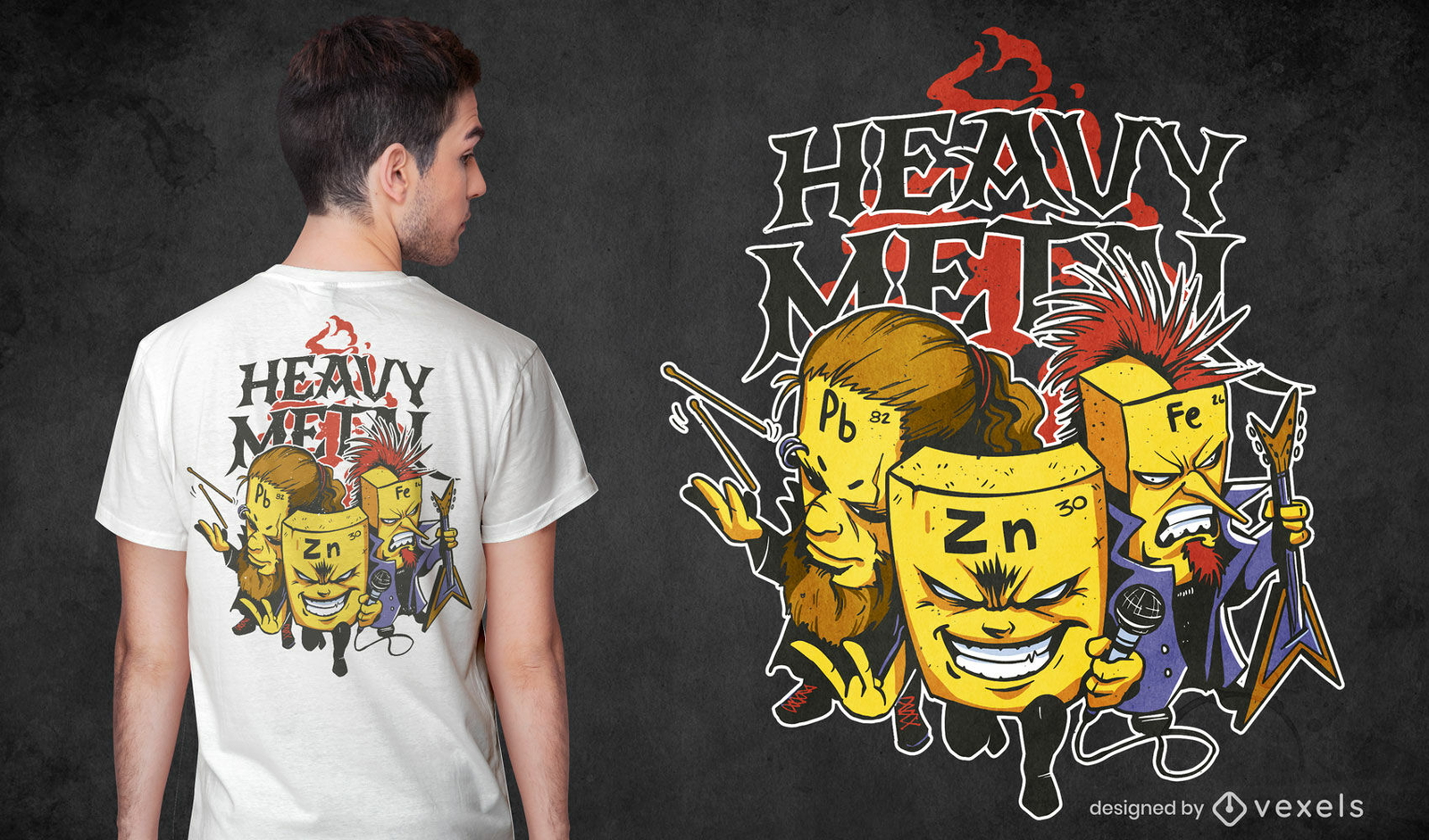 Divertido diseño de camiseta de heavy metal.