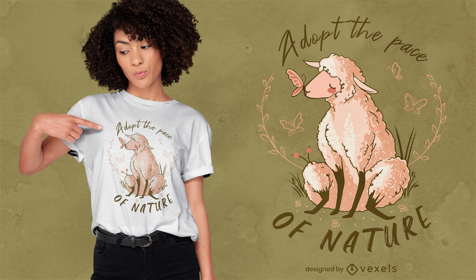 Cute sheep farm animal t-shirt design