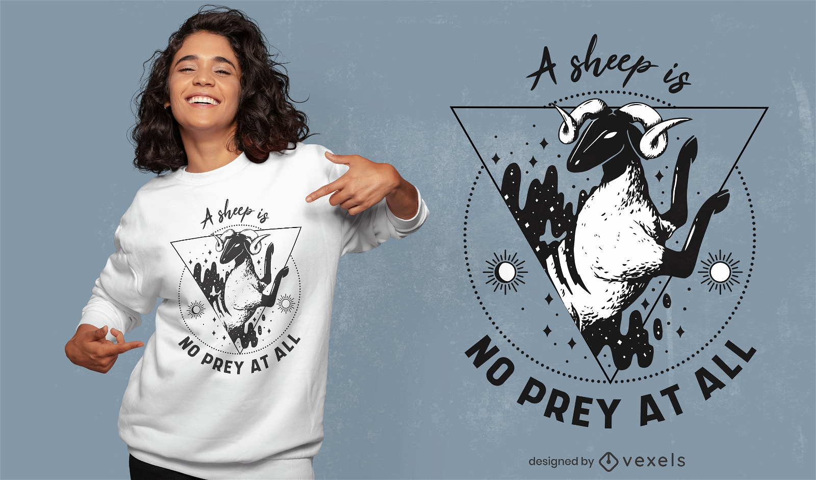 Magical sheep farm animal t-shirt design