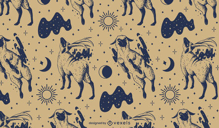 Mystisches Schaf Tiermuster-Design