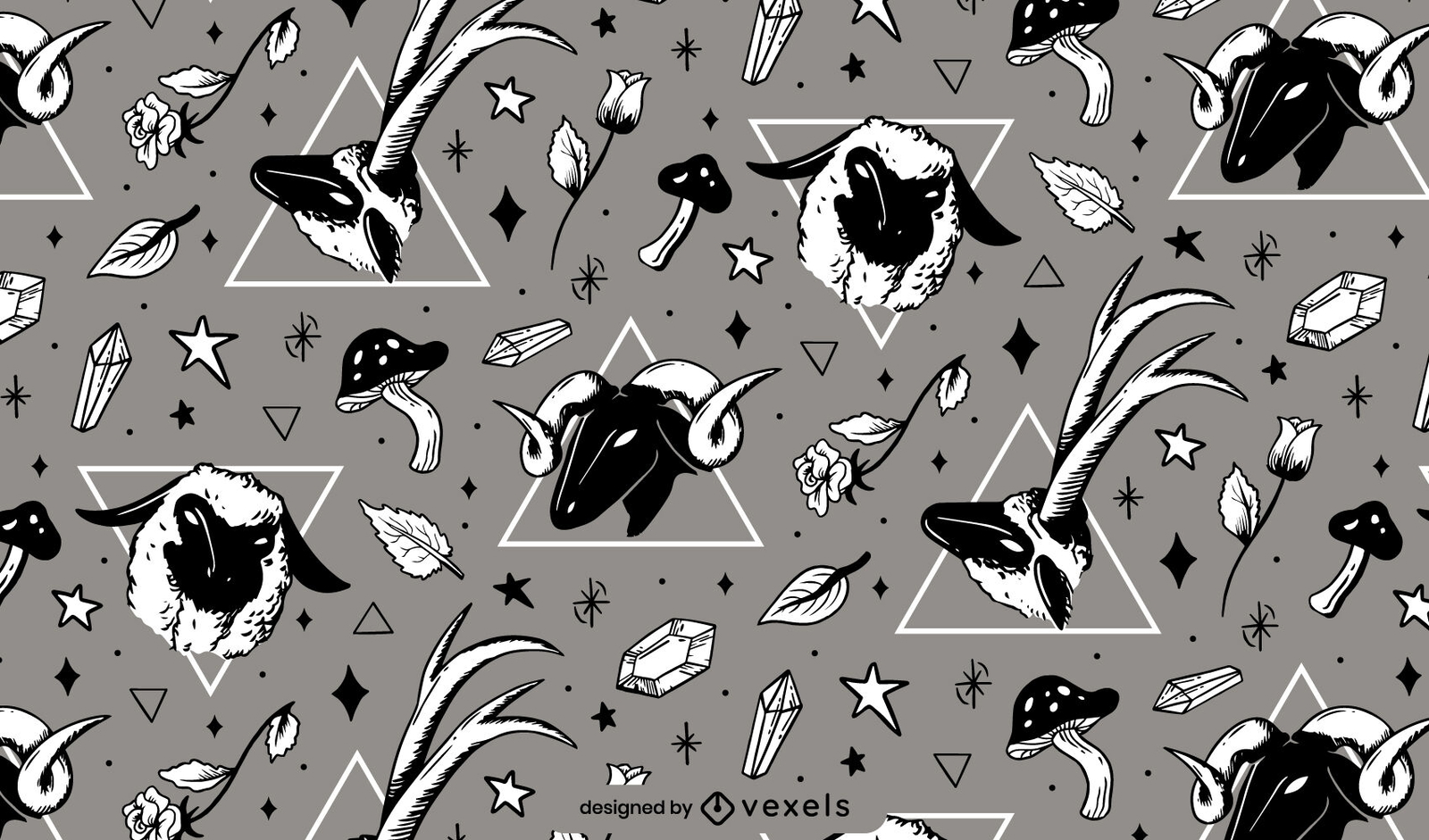 Sheep animal magical pattern design