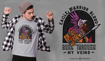Antikes aztekisches Krieger-T-Shirt-Design