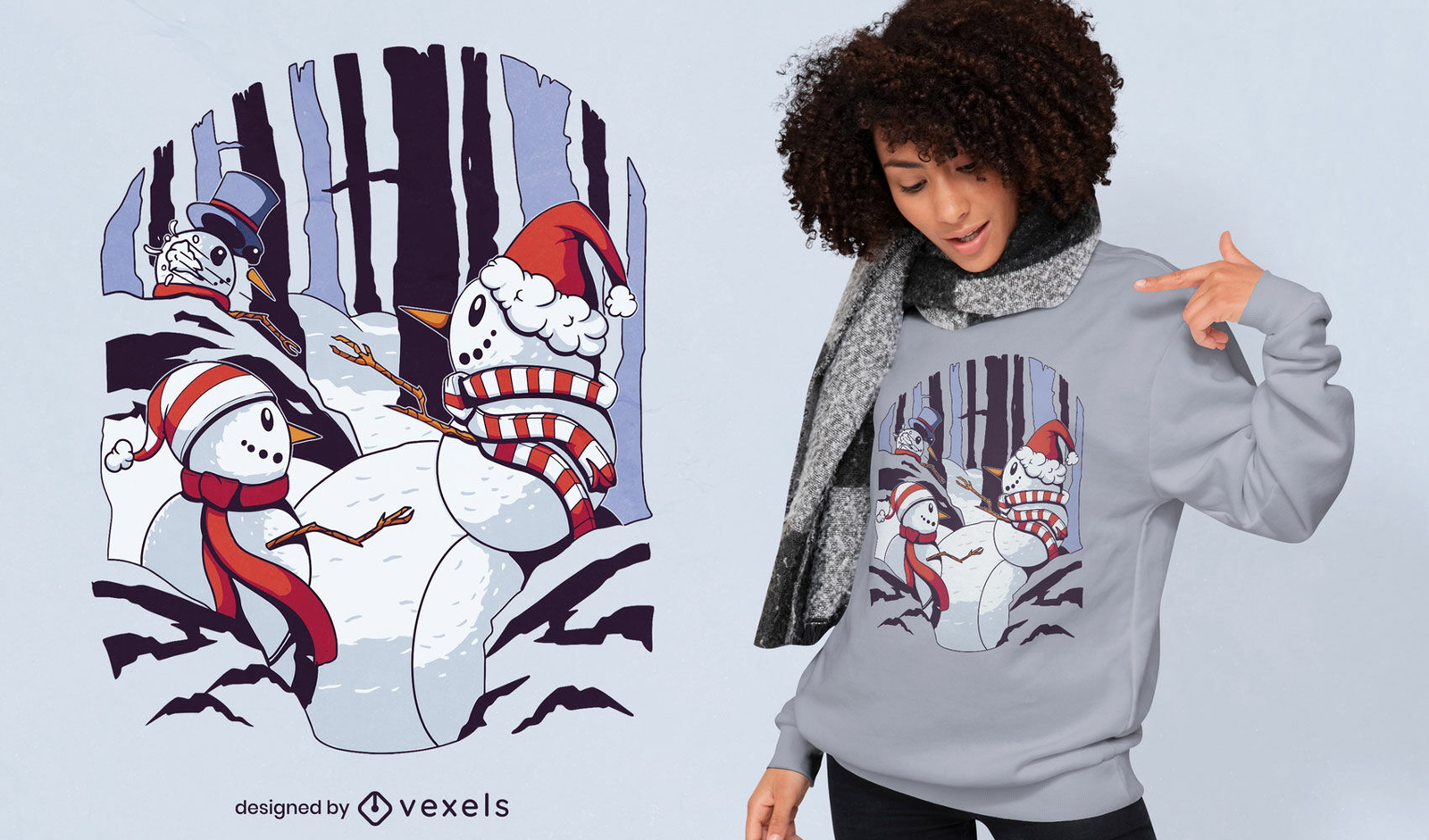 Design legal de camisetas de luta de bolas de neve