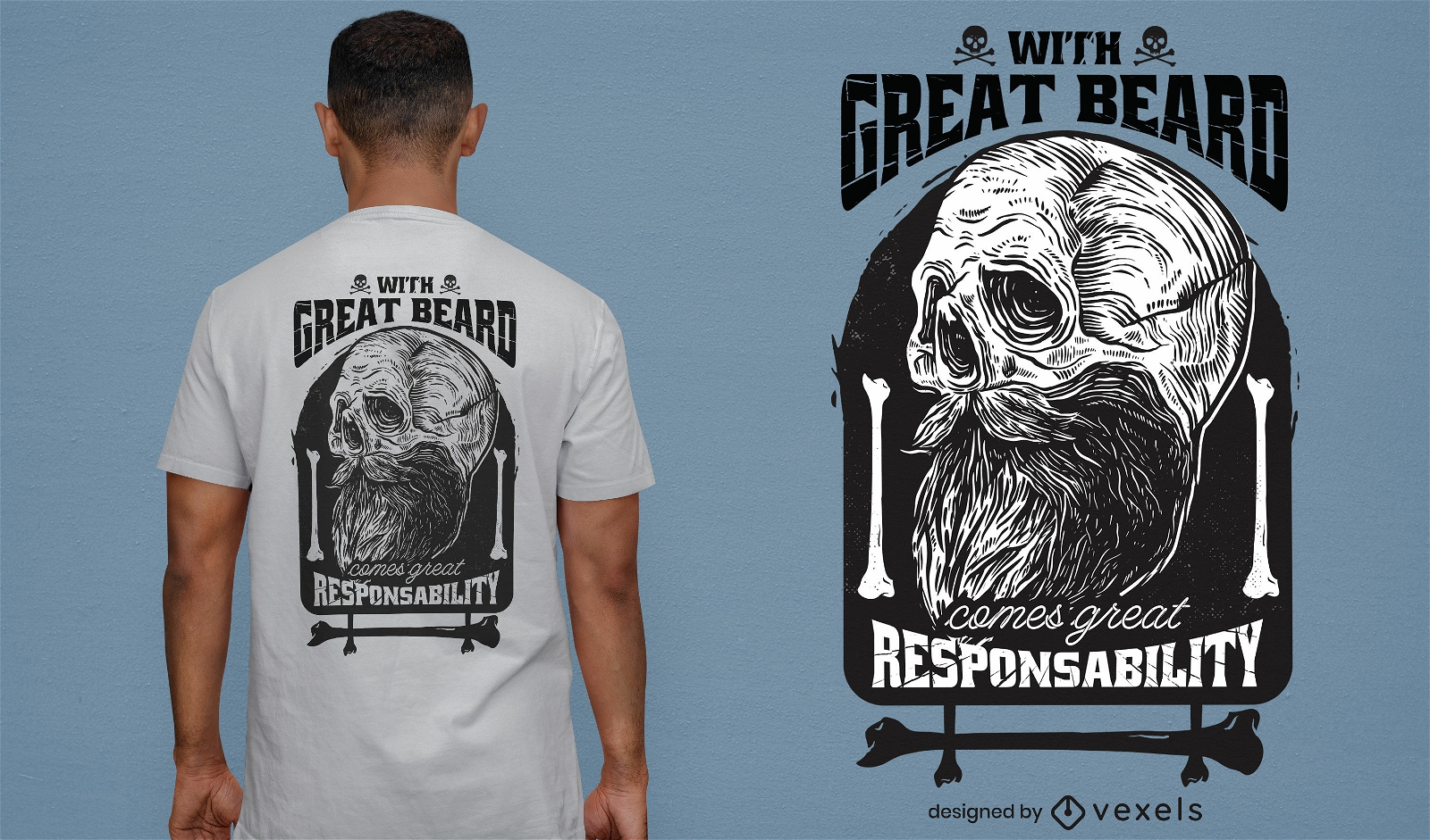 Design de camiseta de citação de barba de caveira engraçada