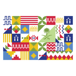 Padrão tradicional da Arábia Saudita Desenho PNG