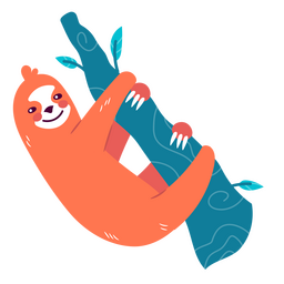 Sloth tree hug cute animal PNG Design