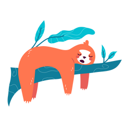 Animal de sono fofo de preguiça Desenho PNG