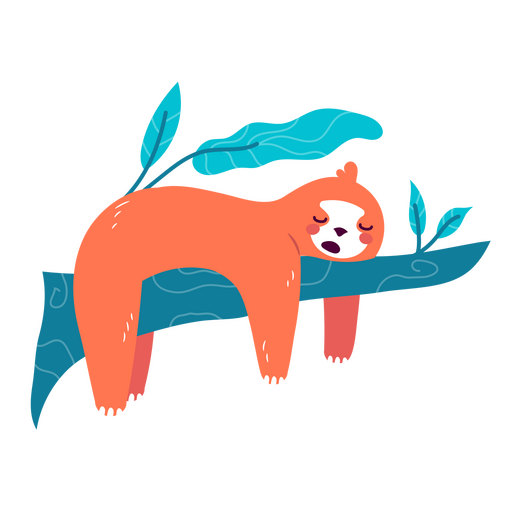 Animal de sono fofo de preguiça Desenho PNG