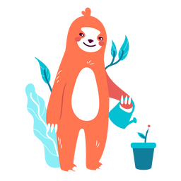 Sloth cute plant animal PNG Design