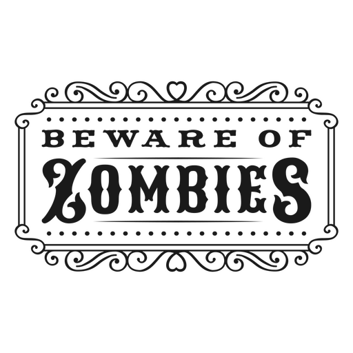 Zombie Halloween quote badge PNG Design