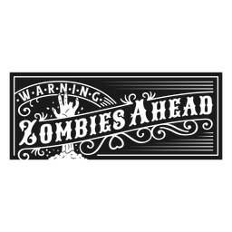 Zombies voraus tot Halloween-Zitat-Abzeichen PNG-Design