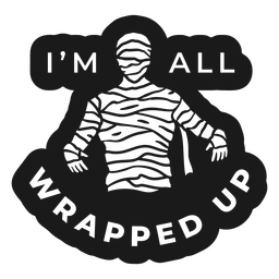 Distintivo de citação de Halloween de múmia embrulhada Desenho PNG