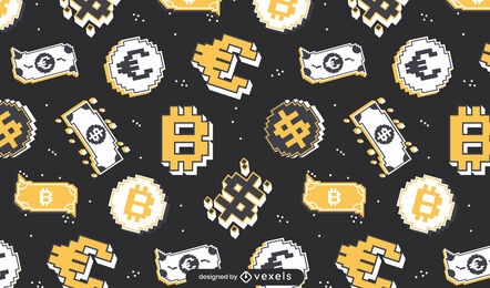 Money currency pixel pattern design