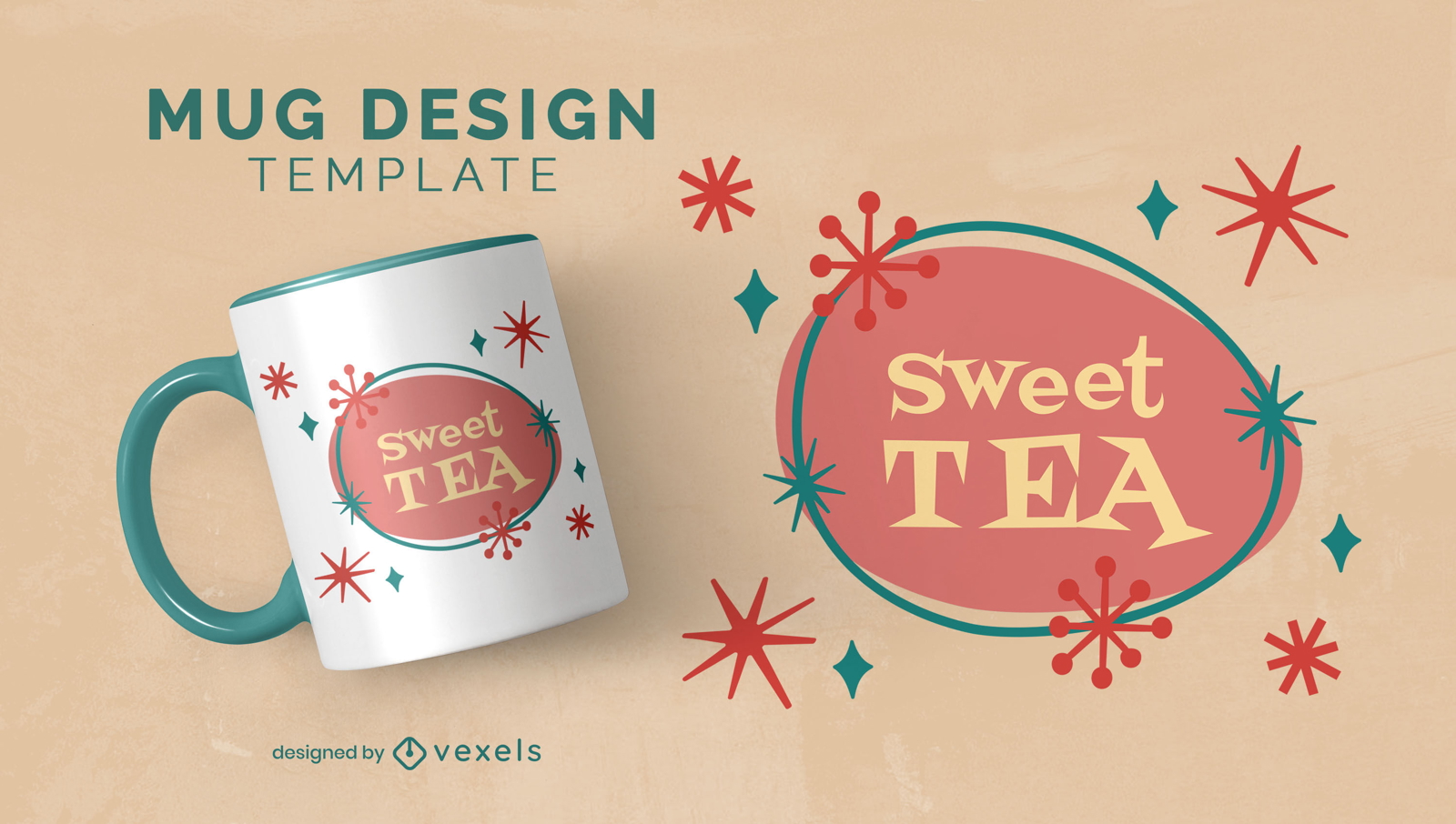 Diseño retro de taza de té dulce