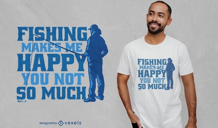 Diseño de camiseta divertida cita de pesca