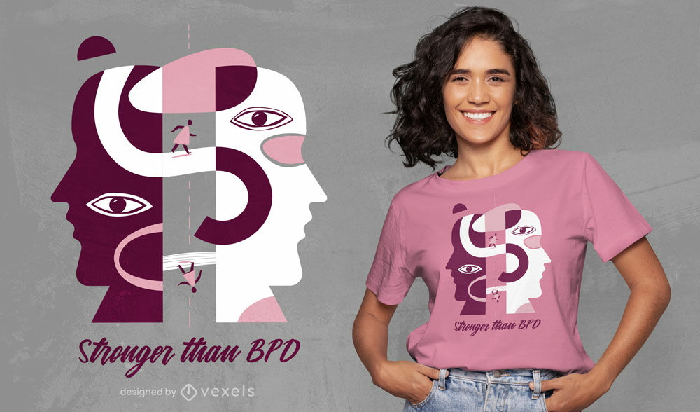 Psychische Gesundheit bpd abstraktes T-Shirt-Design
