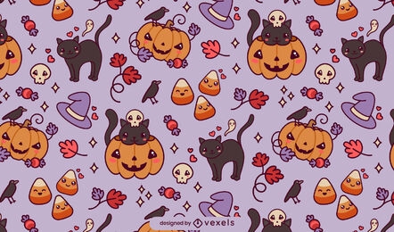 Lindo diseño de patrón de Halloween