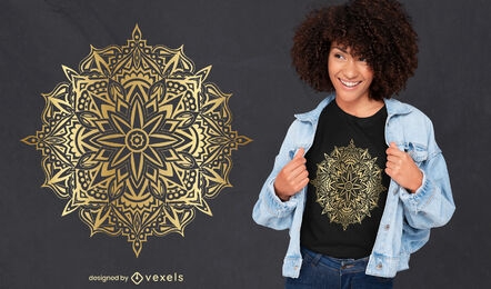 Beautiful golden mandala t-shirt design