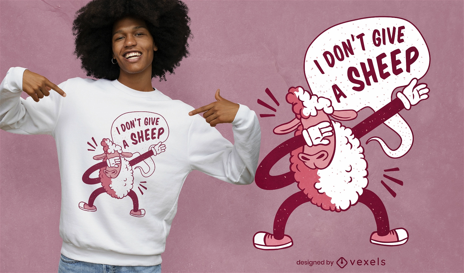 Sheep animal dabbing t-shirt design