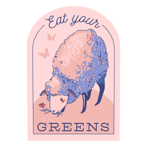 Eat your greens sheep composition PNG Design