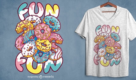 Design divertido de camisetas donuts