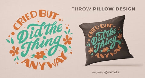 Empowering anxiety throw pillow design
