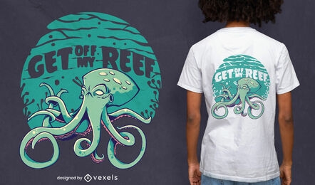 Design engraçado de t-shirt de animal de lula