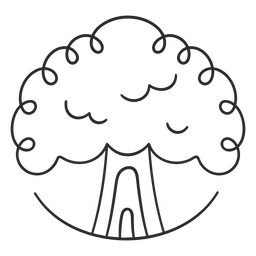 Árbol de trazo de paisaje Diseño PNG