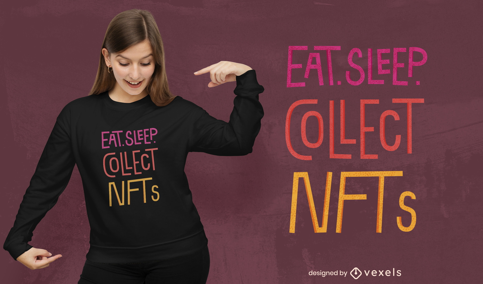 Come, duerme y colecciona el dise?o de camiseta nft.