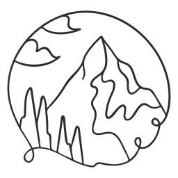 Pico de trazo de paisaje Diseño PNG