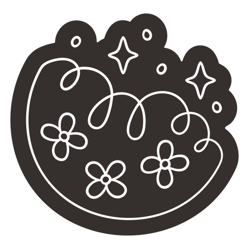 Cenário cortado flores Desenho PNG