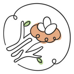 Doodle de ninho de pássaro de cenário natural Desenho PNG
