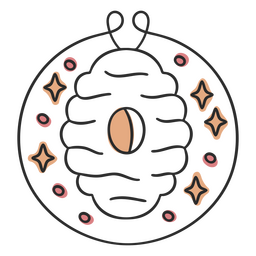 Naturlandschaft Bienenstock Doodle PNG-Design
