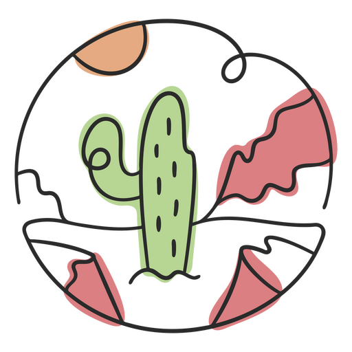 Design PNG E SVG De Cactus No Deserto Cortar Paisagem Para Camisetas