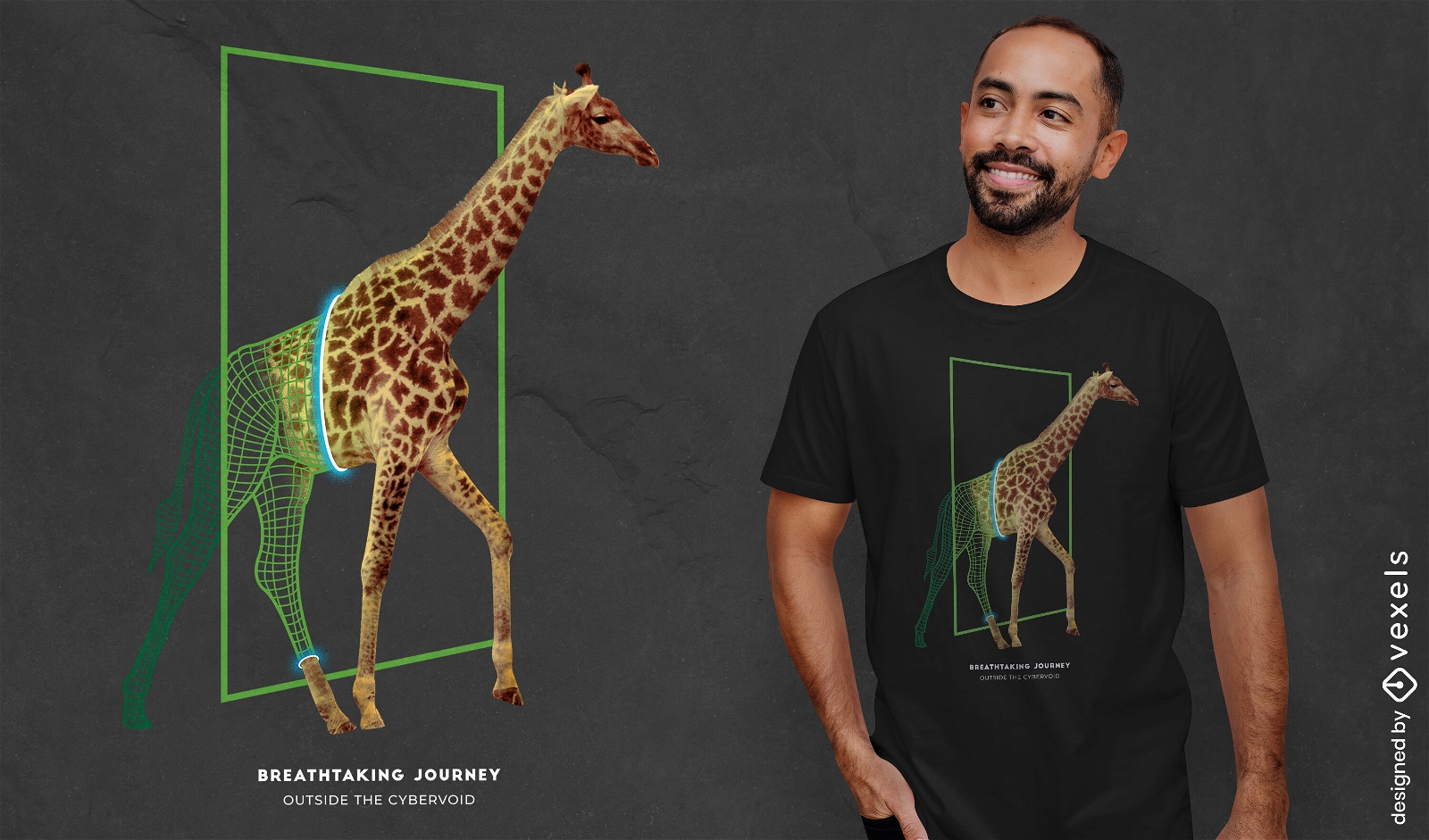 T-shirt portal do animal selvagem girafa psd