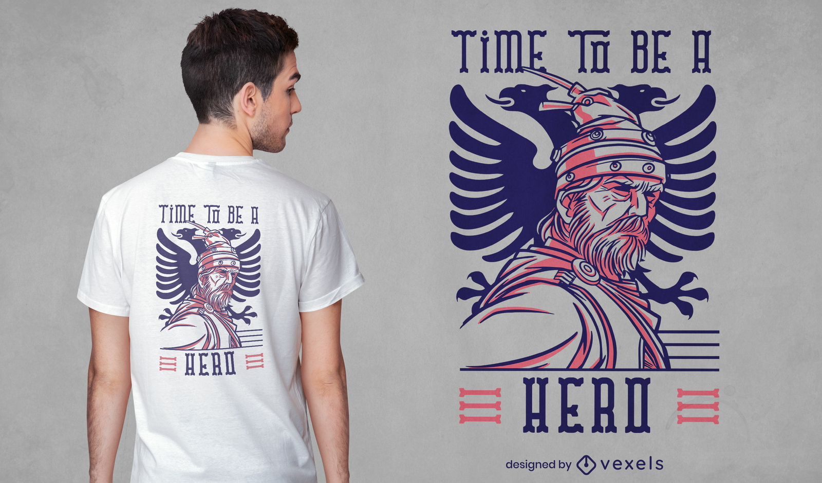 Design de t-shirt de herói guerreiro milenar