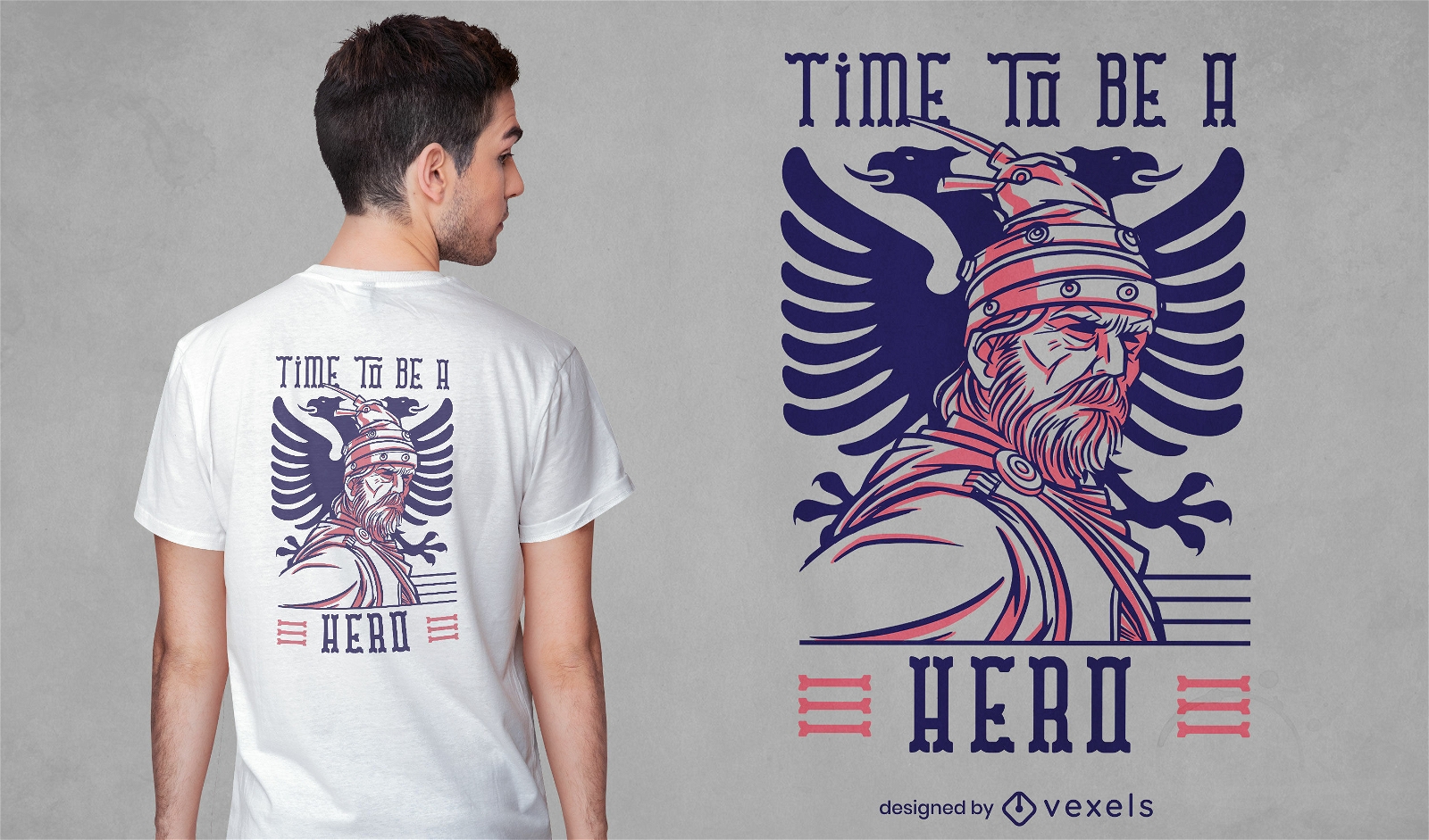 T-Shirt-Design des alten Kriegerhelden
