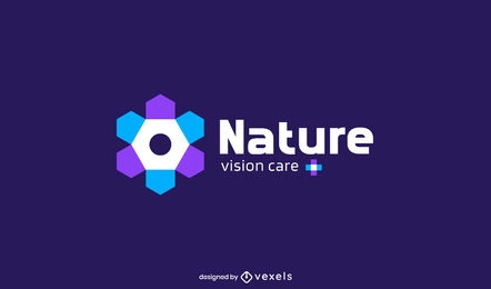 Modelo de logotipo de cuidados com a visão do olho da flor