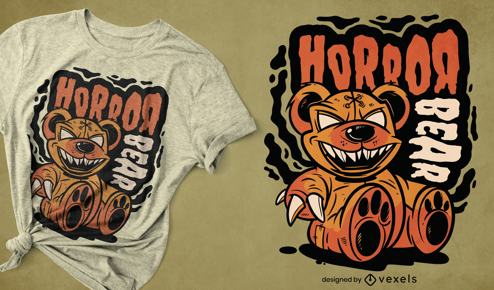 Teddybär Horror Spielzeug T-Shirt Design