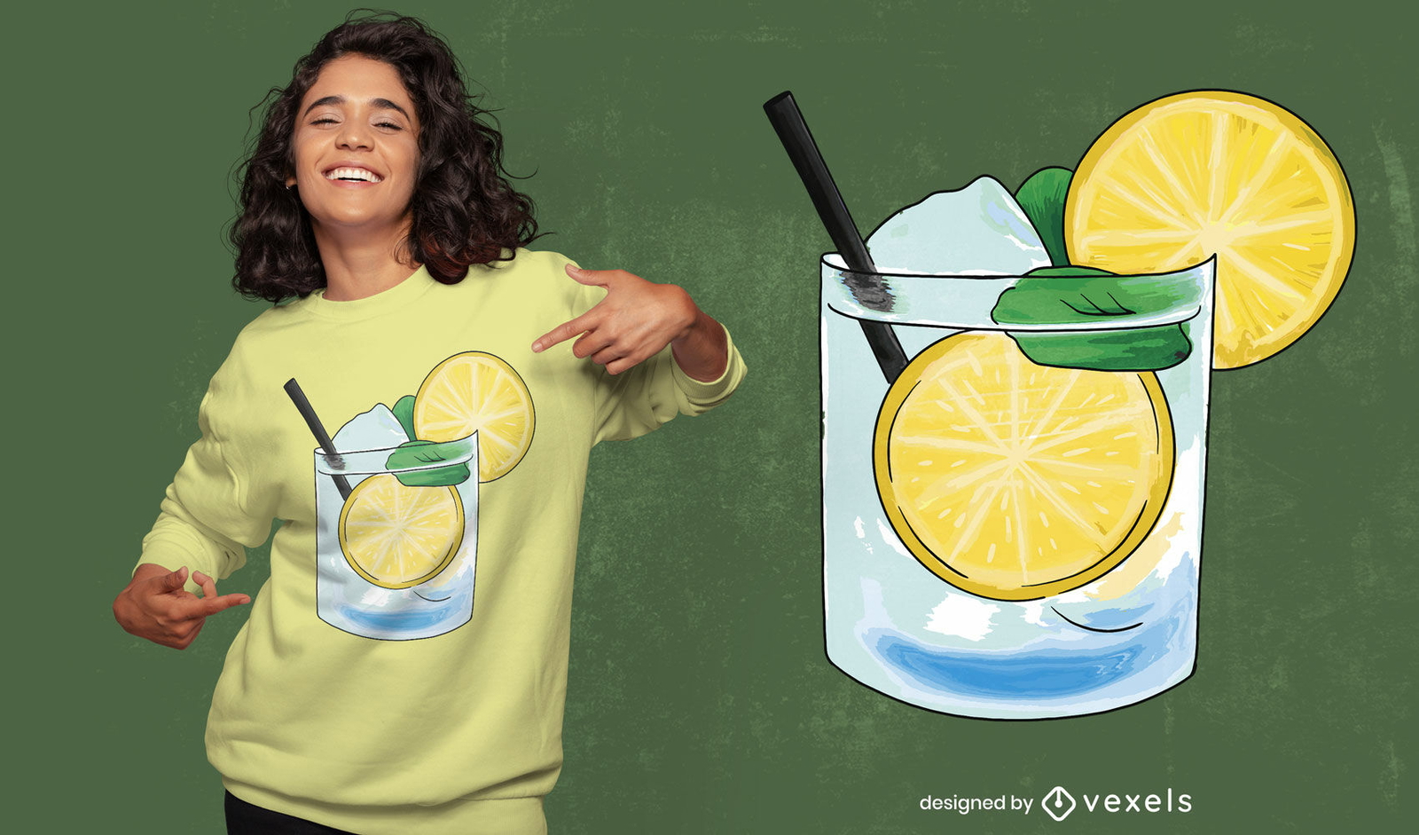 Design de camiseta de vidro caipirinha