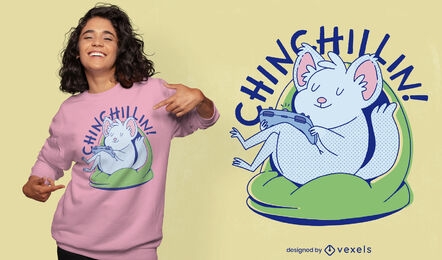 Cute chinchilla chilling t-shirt design