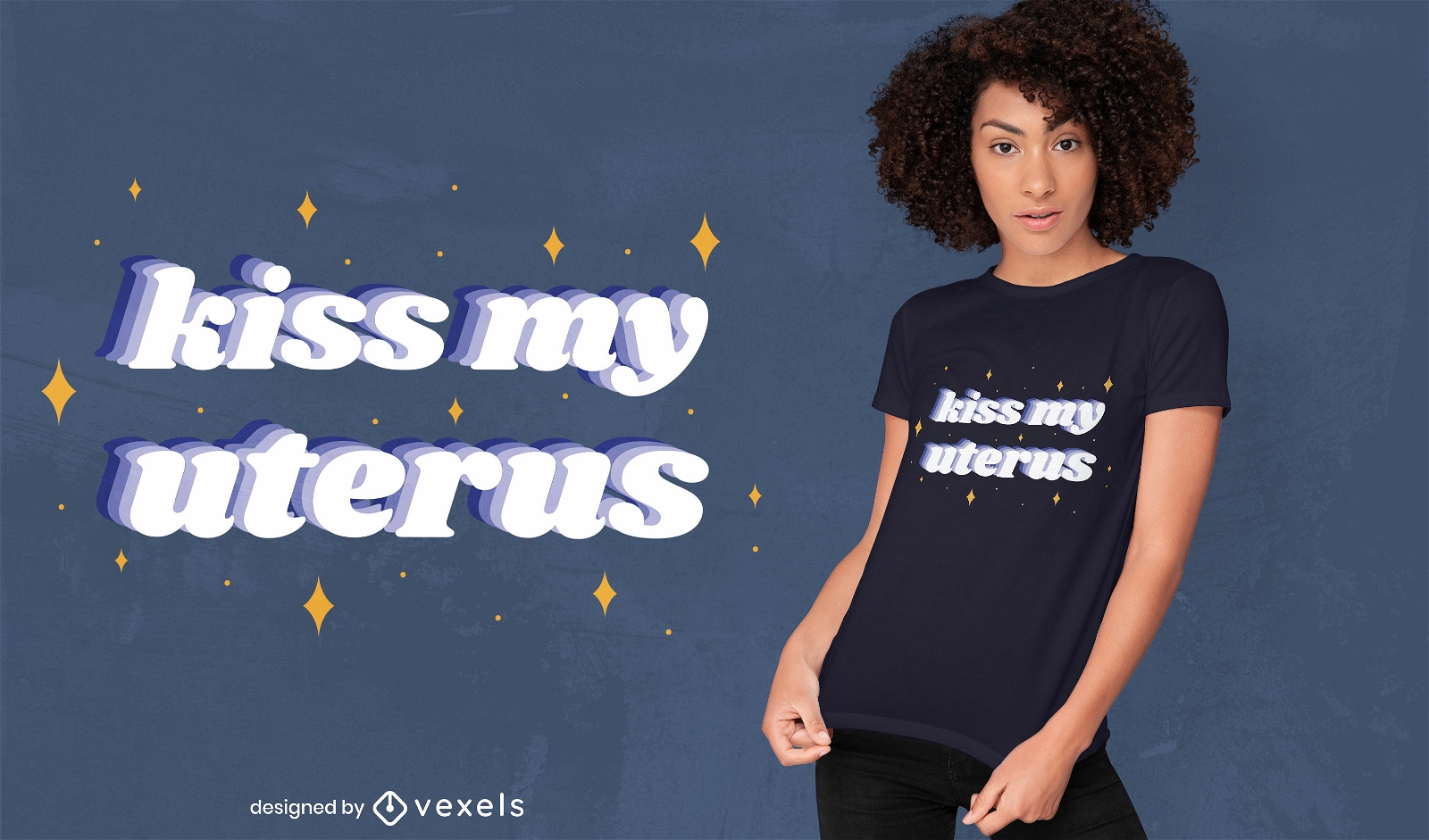 Dise?o de camiseta Kiss my uterus quote